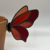 Red stained glass butterfly planter buddy
