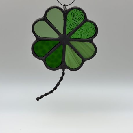 green stained glass four leaf clover