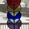 rainbow heart stained glass sun catcher