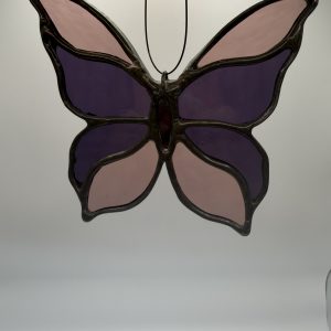 light and dark purple stained glass butterfly sun catcher